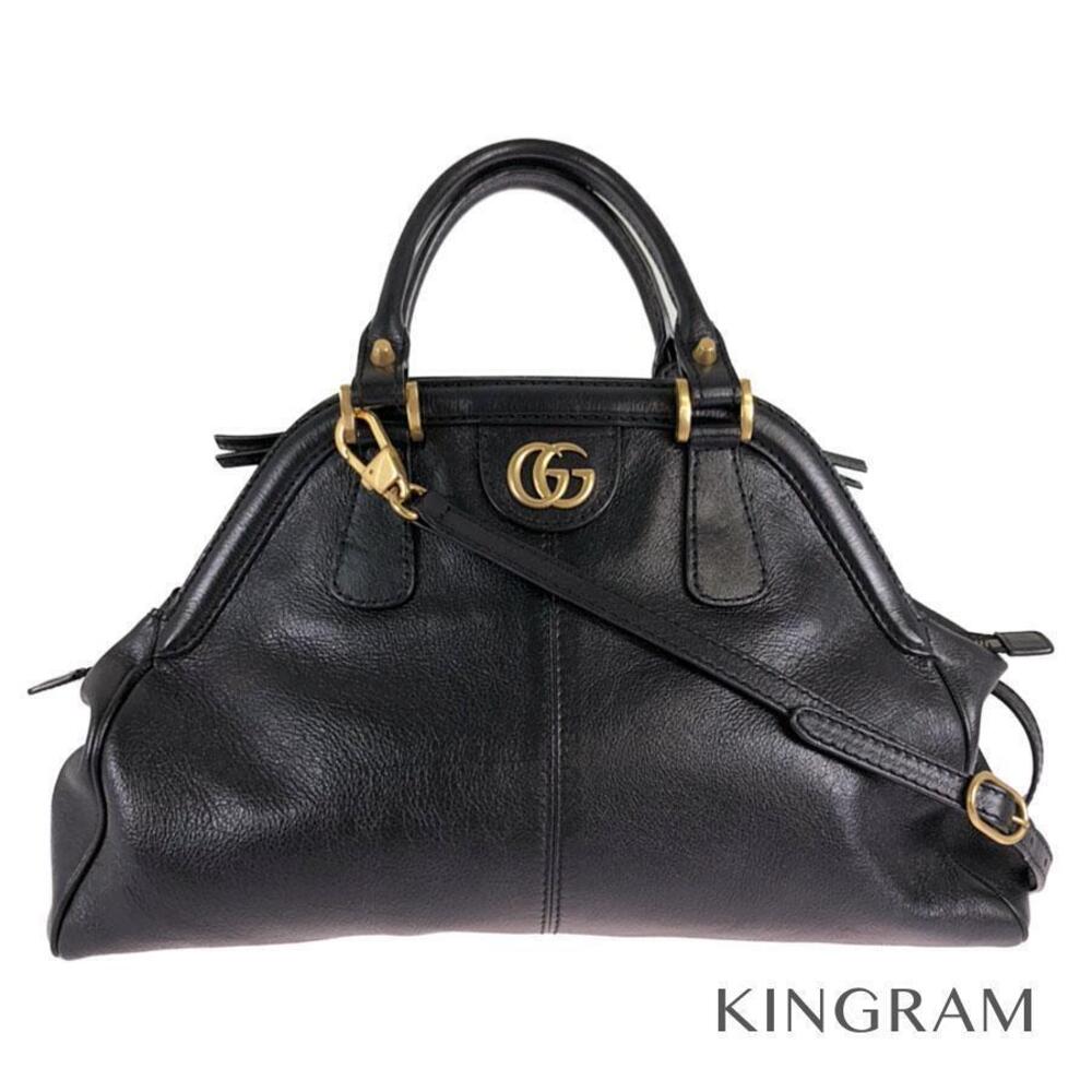 Gucci Rebelle GG Marmont Double GG Shoulder Bag Cat Head Black Handbag
